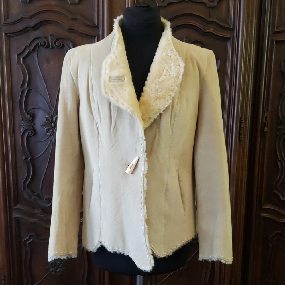 Guess Suede Coat With Faux Fur